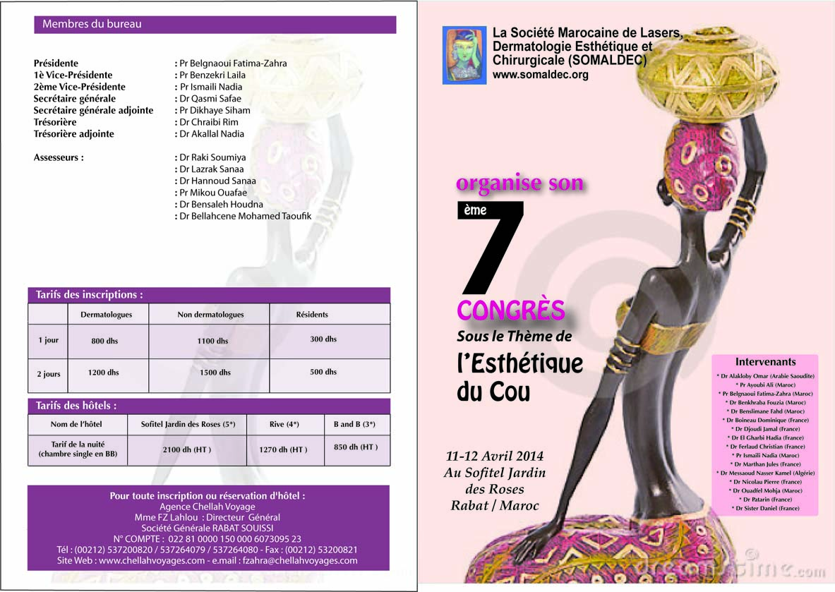 7ème Congrès par la Société Marocaine de Lasers Dermatologie Esthétique et Chirurgicale, RABAT - MAROC